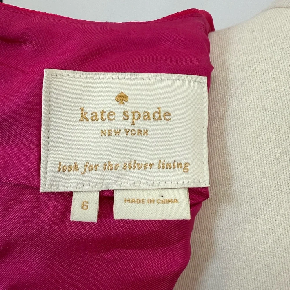 Kate Spade NY Hot Pink Peekaboo Back Sheath/A-Line Dress Size 6 - Picture 10 of 11